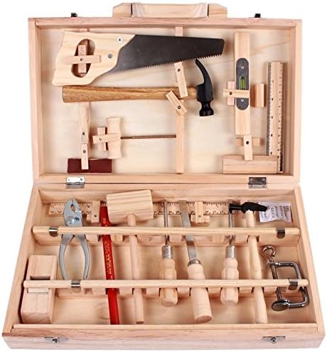 2017 Children's physical maintenance toys multifunctional woodworking disassembly simulation toolbox wooden boy play puzzle suit