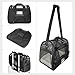 Juxcity Portable Mesh Soft Sided Pet Carrier Airline Approved Travel Bag for Small Medium Dogs Cats with Tow Sherpa Pads（Black）