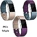 Wepro Replacement Bands for Fitbit Charge 2, Pack of 3 Charge2 Wristbands, Small, Plum, Slate Blue, Champagne