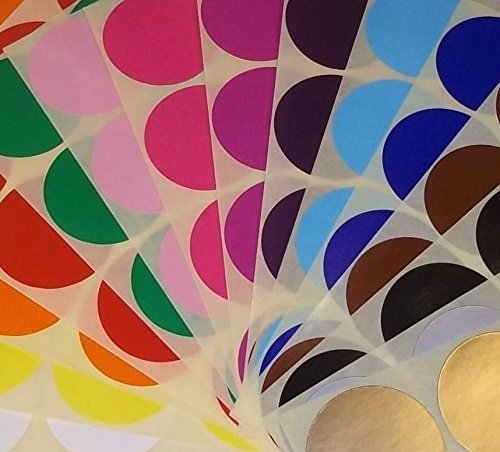 20mm Assorted/Mixed Packs of Colour Code Stickers/Coloured Sticky Labels/dots (300)