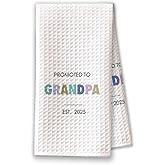 Shescrzionu 1PC Grandma Gifts Kitchen Towels and Decorative Hand Towels,Thoughtful Gifts For Grandma, Promoted To Grandma 2025,Ideal For New Grandparents Gifts,Fun Kitchen Towels and Dish Drying Cloth