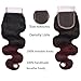 XCCOCO Hair Black to Wine Red Ombre Two Tone Body Wave Hair 3 Bundles with 4”X4” Lace Frontal Brazilian Body Wave Virgin Lace Closure and Hair Bundles (T1B/99J,10