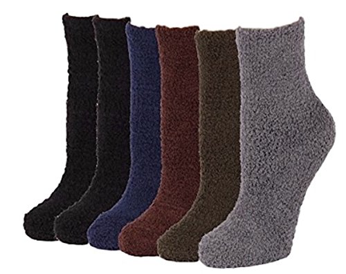 Mamia women s solid color plush soft socks (pack of 6 p…