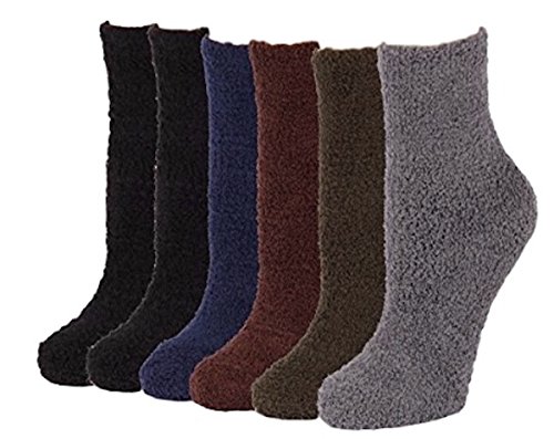 Mamia Women's Solid Color Plush Soft Socks (Pack of 6 Pairs)