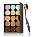 Pro 15 Colors Concealer Contour Palette +1 PC Toothbrush Curve Foundation Brush