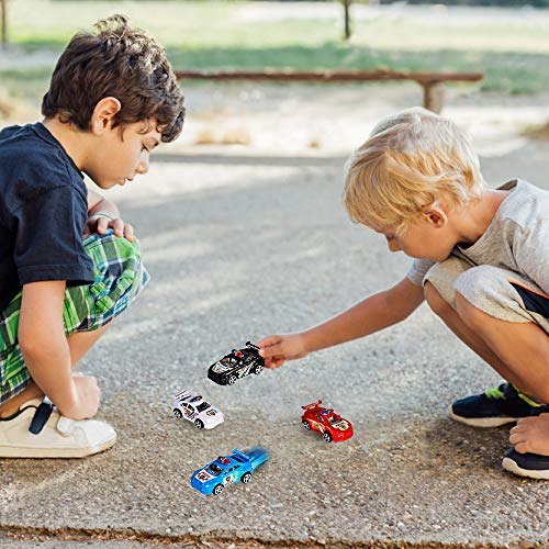 ArtCreativity Pullback Mini Police Toy Cars For Kids, Set Of 12, Pull Back Racer