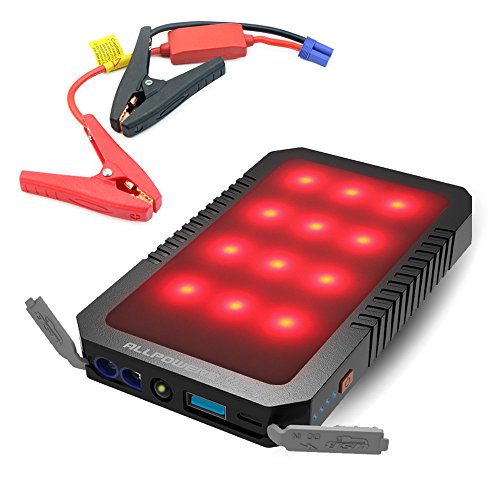 ALLPOWERS Portable Car Jump Starter Power Bank (Up to 3L Diesel Engine) 400A Peak Auto Battery Pack Booster Charger for 12V Automotive, Motorcycle, Tractor with LED Light, SOS Signal Light