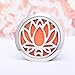 HOUSWEETY Car Air Freshener Aromatherapy Essential Oil Diffuser - Lotus Stainless Steel Locket,11 Refill Pads (Lotus-30mm)