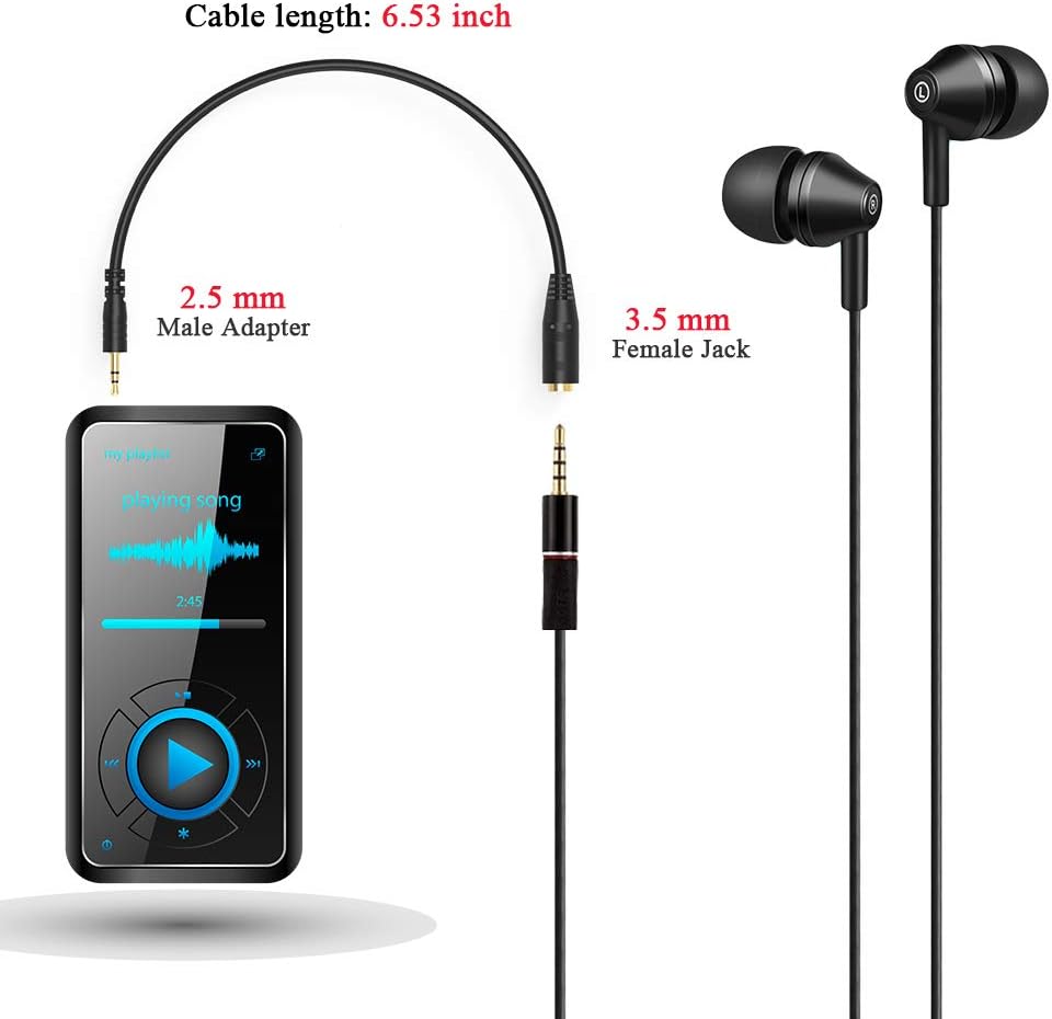Electop 2.5mm Male to 3.5mm(1/8 inch) Female Stereo Audio Jack Adapter Cable for Headphone: Electronics