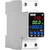 GEYA Adjustable Over &amp; Under Voltage Protection Device Digital Display Voltage Current Protector 110V Din Rail(GPS6-VAK,63A)