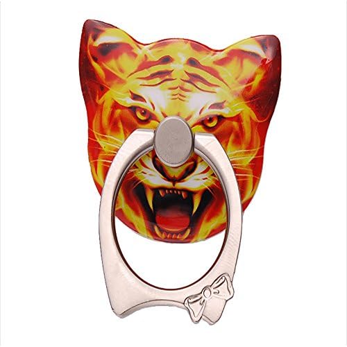 Trendy Cheetah Head Smart Phone Stands Lively Tigerkin Easy 360 Rotate Ring Cellphone for Friend (Tiger)