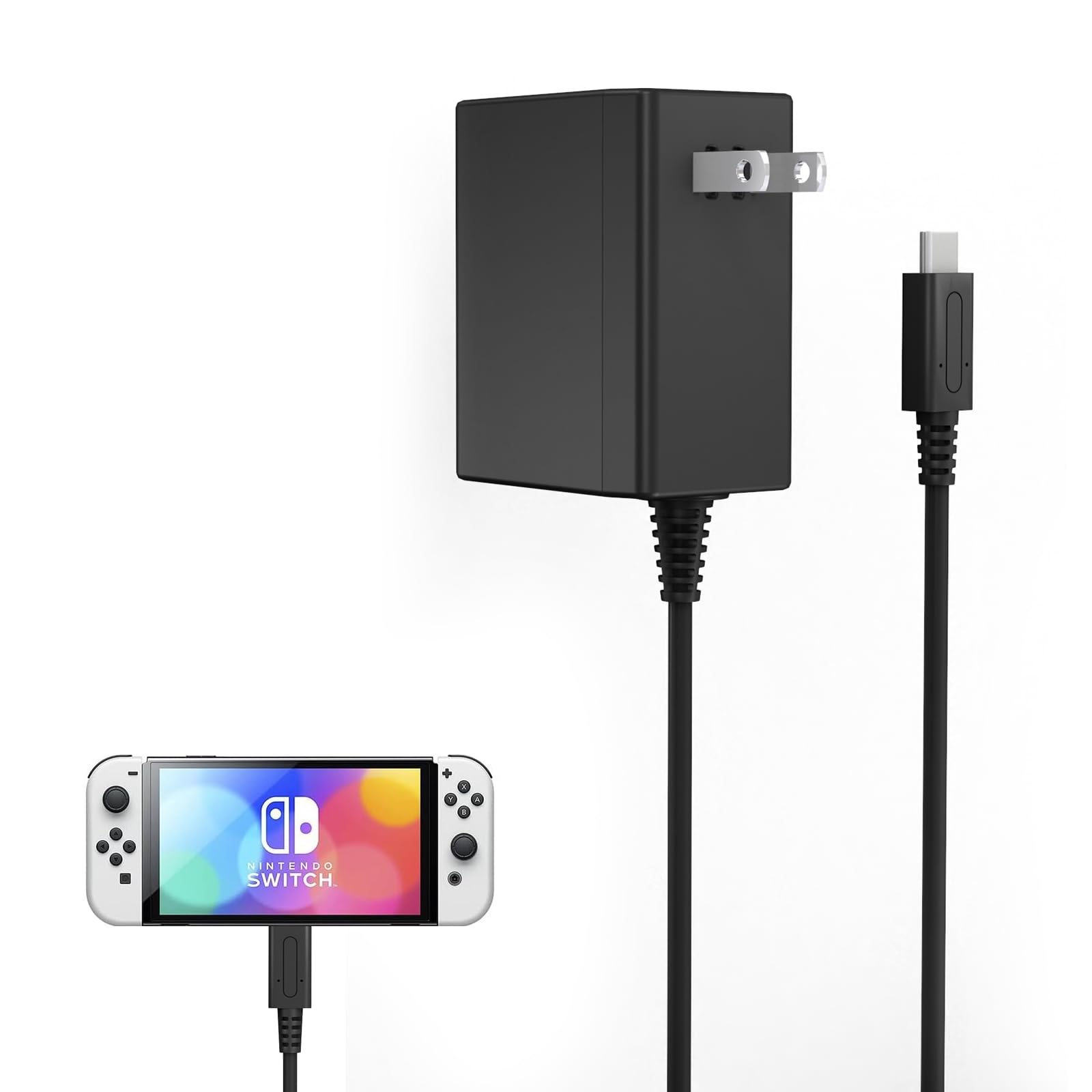 Photo 1 of 39W Charger,Charger Compatible with Nintendo Switch with 6.6FT USB C Cord, 15V/2.6A Power Supply Compatible with Nintendo Switch, Supports TV Mode and Dock Station