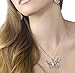 925 Sterling Silver Butterfly Necklace Pendant Multi-Colored Polymer Clay Handmade Jewelry, 16.5