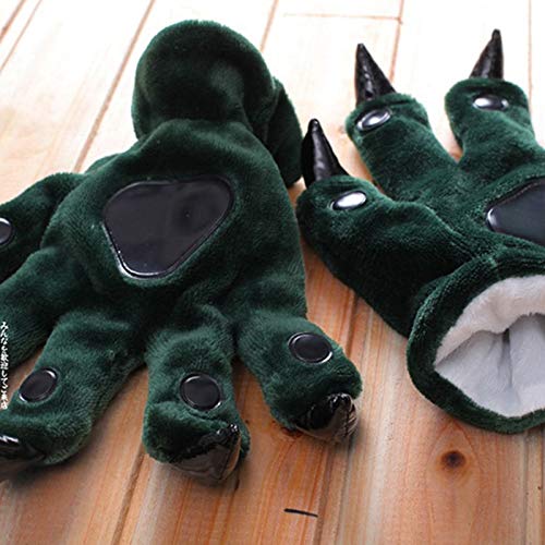 JefreyF Men's Gloves - Lovely Cartoon Animal Bear Cat Claw Paw Footed Pajama Gloves Women Men Cosplay Soft Plush Mittens Halloween Costumes Gloves L29 1 PCs