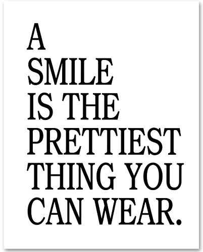 A Smile is the Prettiest Thing You Can Wear – 11×14 Unframed Typography Art Print – Great Motivational Gift A Smile is the Prettiest Thing You Can Wear – 11×14 Unframed Typography Art Print – Great Motivational Gift