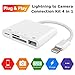 Weytech 4 in 1 SD TF Card Reader Compatible with iPhone iPad iPod,USB OTG Camera Connection Kit SD T-Flash Card Reader Work with Hubs Keyboards Audio/MIDI Interfaces Ethernet Adapter