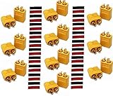 Finware 10 Pair XT60 XT-60 Male Female Bullet Connectors Power Plugs with Heat Shrink for RC Lipo Battery