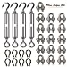 4-Pcs Turnbuckle/Tension(Eye&Hook, M6), 16-Pcs 1/8 Inch Wire Rope Cable Clip/Clamp(M3), 8-Pcs Thimble(M3), Stainless Steel Kit primary