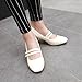 Mofri Women's Sexy Buckle Double Strap Square Toe Medium Block Heels Mary Jane Pumps Shoes
