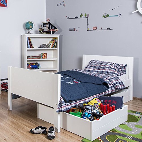 Children's Jango 3ft Single Bed with Storage for Kids White Amazon