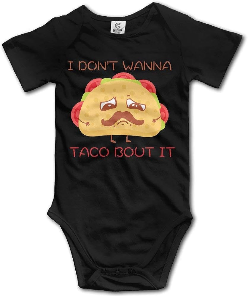 Apytgk6ML Baby 100% Cotton Short Sleeve Onesies Toddler Bodysuit I Don Wanna Taco Bout It BabySuits