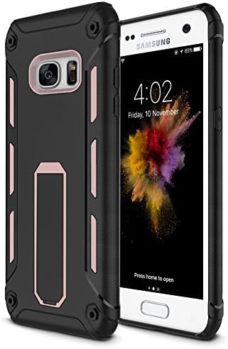Galaxy S7 Case, Vabogu [Heavy Duty] Soft TPU & Hard PC Rugged Dual Layer Case with Kickstand for Samsung Galaxy S7 (Rose Gold)