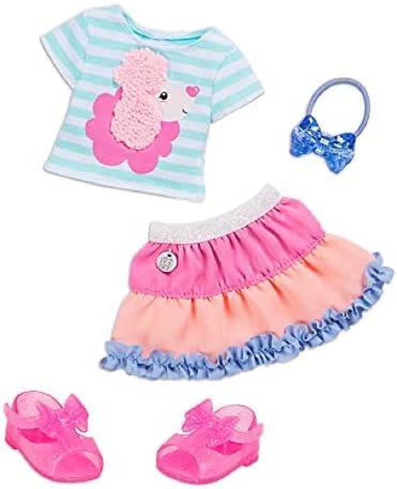 Glitter Girls – 14-Inch Doll Clothes – Poodle Cuddles Fashion Outfit with Hair Bow – 3+ Years– Children’s Toys