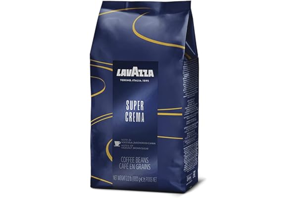 Lavazza Super Crema Whole Bean Coffee Blend, light-Medium Espresso Roast, 2.2 Pound (Pack of 1) ,Premium Quality, Aromatic, Mild and creamy