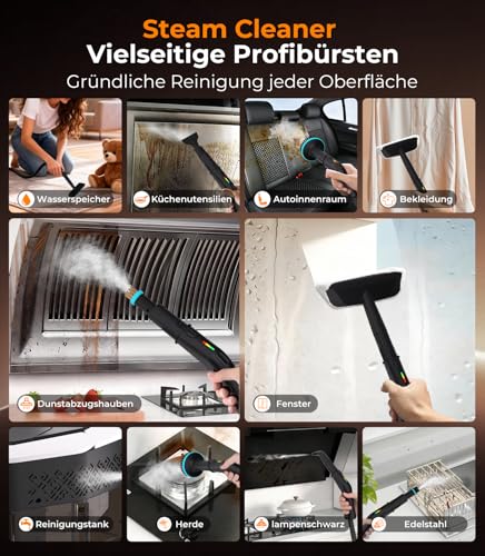 20-in-1 Steam Cleaner Handheld Device【100% Cooler & Battery-Free Handle - Latest NH Laboratory Technology】【99.99% Germ Reduction - SPJ Top Technology】Steam Cleaner for Everything, Steam Cleaner for
