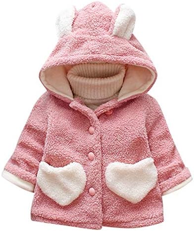 Babymomo Baby Winter Warm Coat, Girls Baby Outerwear Ear Heart Warm Thick Hooded Coat Outwear