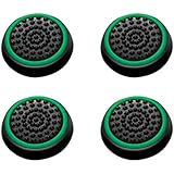 Insten [2 Pair / 4 Pcs] Wireless Controllers Silicone Analog Thumb Grip Stick Cover, Game Remote Joystick Cap for PS4 Dualshock 4/ PS3 Dualshock 3/ PS2 Dualshock/Xbox One/Xbox 360, Black/Green