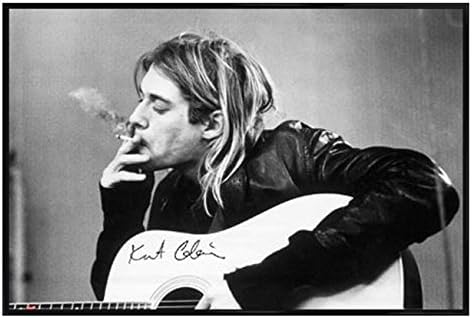 Music Gloss Black Framed Kurt Cobain Having a Smoke Poster 91.5x61cm