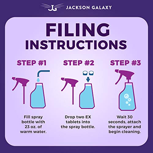 Jackson Galaxy: EX Stain & Odor Eliminator - Pet Urine Remover - 23 oz bottle - 2 Fills Included - 50% More Mojo - Eliminates Pet Stains & Odors Quickly - Works On Multiple Surfaces - Non-Toxic