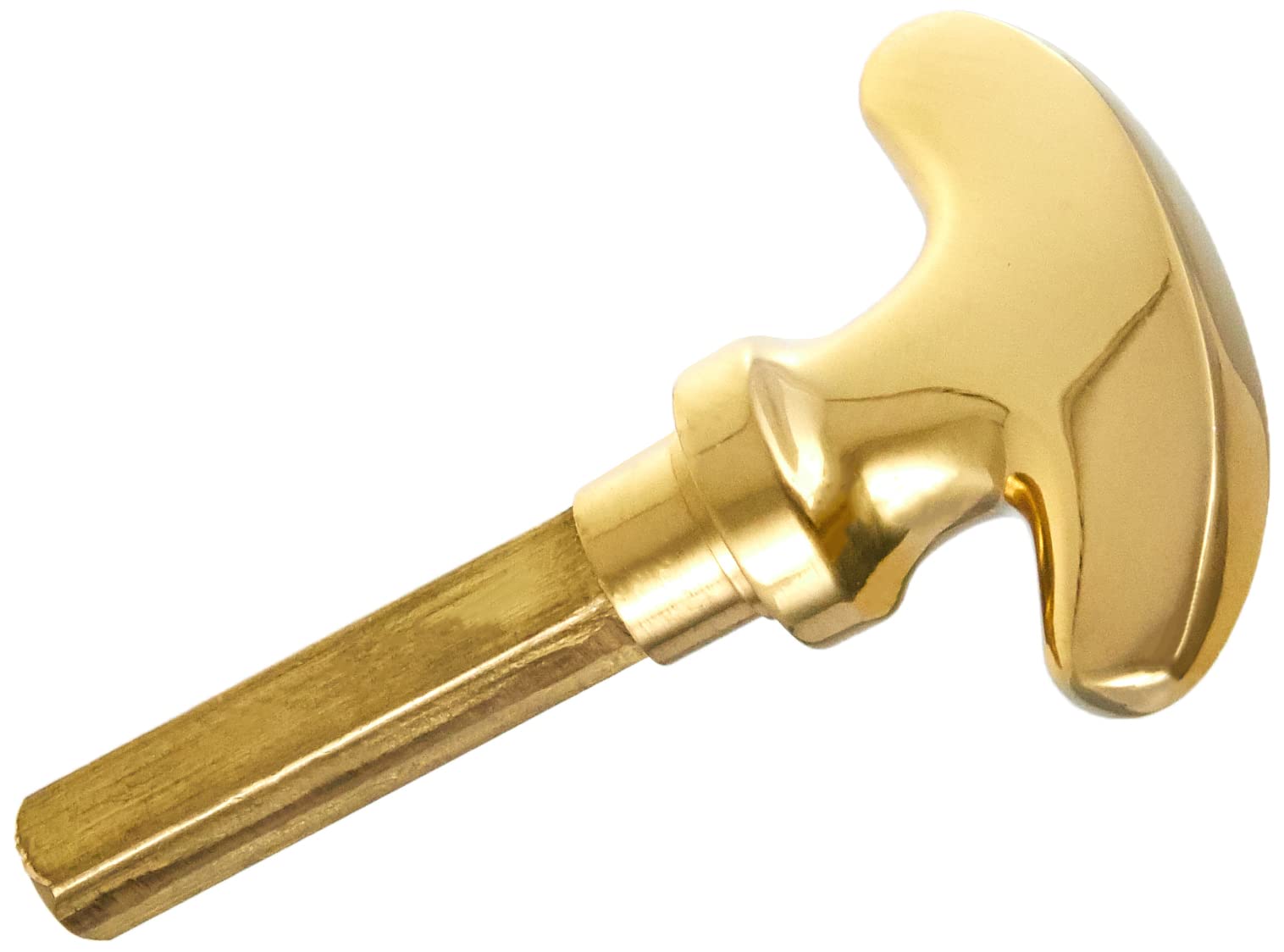 Jdel Crank Handle with Unlocking Polished Brass Finish, Gold, 0