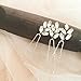 Missgrace 3pcs Wedding Bridal Crystal Rhinestone Bridal Hair Pins Clip (Silver)