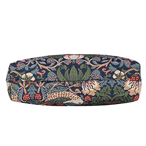 Signare Blue Floral William Morris Strawberry Thief Tapestry Fold-able Reusable Grocery Shopping Bag (FDAW-STBL)