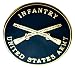 Blue Army Infantry Crossed Rifles Hat or Lapel Pin
