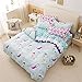 Sookie 3Pcs Blue Duvet Small Cartoon Mermaid (No Comforter and Sheet) Bedding Set for Kids，Mermaid Duvet Cover Set and 2 Pillow Shams - Twin Size