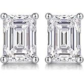 1-2ct Rectangular Moissanite Earrings for Women - Sparkling Laboratory Diamond Earrings Jewelry Wedding Anniversary Party Gift S925 Silver