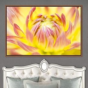 signwin Framed Canvas Wall Art Bright Flowers Closeup...