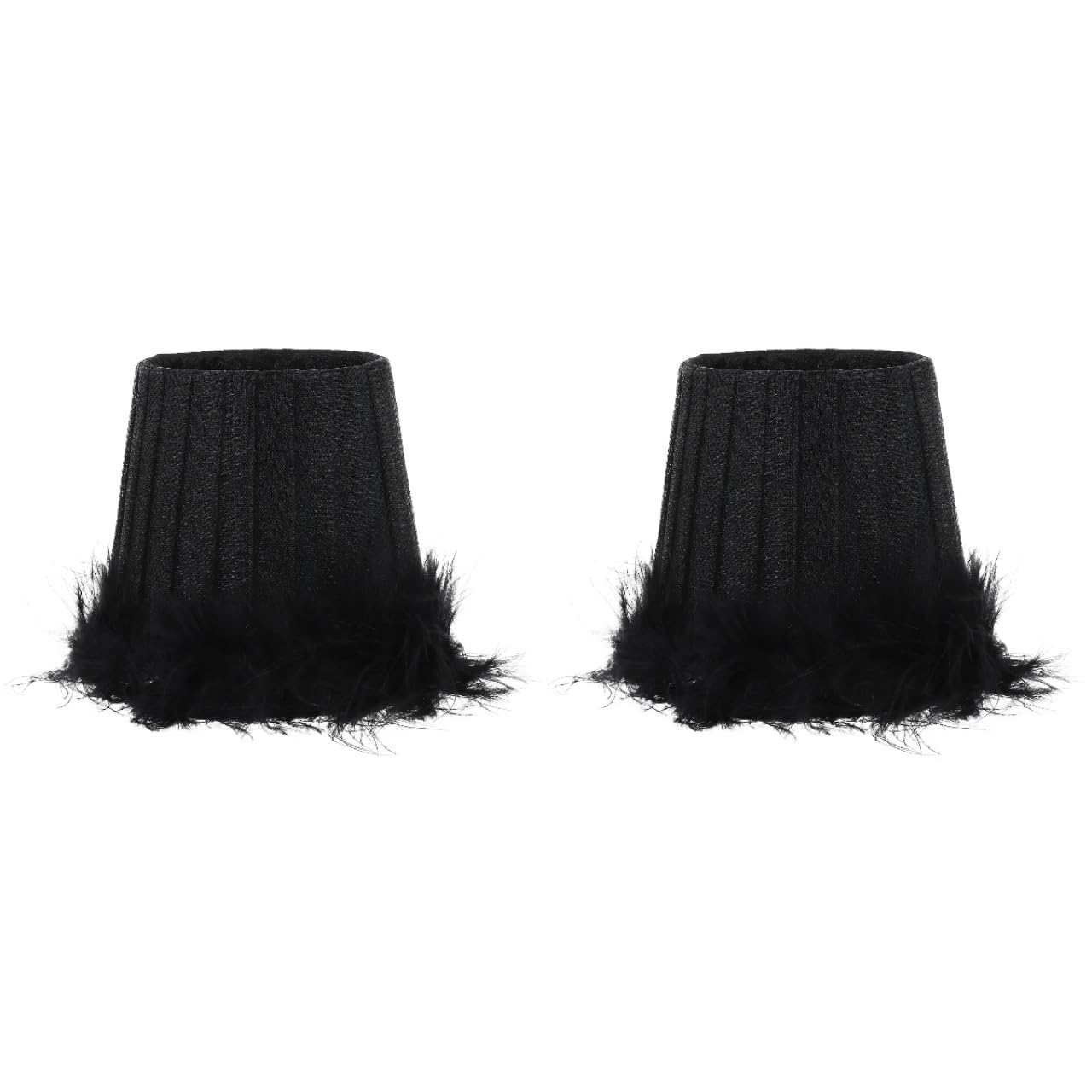 Veemoon 2pcs Black Gothic Tube Lampshade Dark Halloween Fabric Lampshade 70s Bedside Lamp Shade Retro Tassel Lamp Shade Small Chic European
