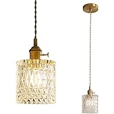 Brightscape Mini Pendant Light Fixture - Brass Hanging Lamp for Kitchen Island, Bedroom, Entryway, Hallway