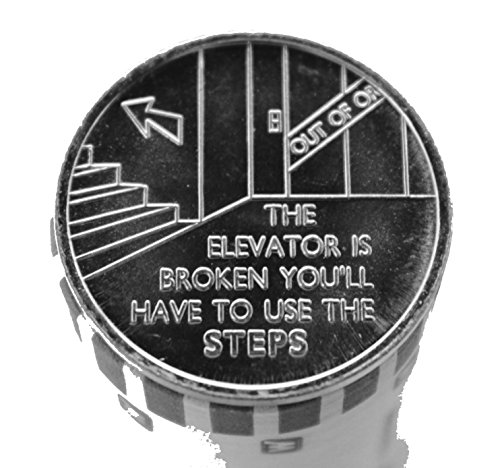 AA / Al-Anon / NA The Elevator is Broken Aluminum Desire Chip Recovery Token/ Medallion (Cheaper by the ROLL of 25 ) AA Token / Medallion Commemorative (107)