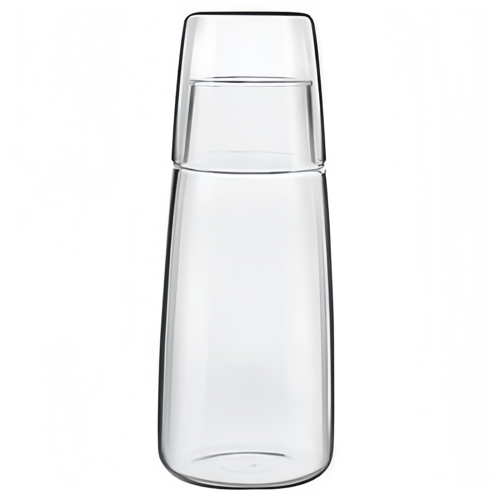 Photo 1 of *MISSING CUP* Bedside water carafe and glass set or mouth wash container for bathroom,Mouthwash Bottle Kitchen? modern carafe pitcher 25 oz (750 mL), Glass Water Carafe