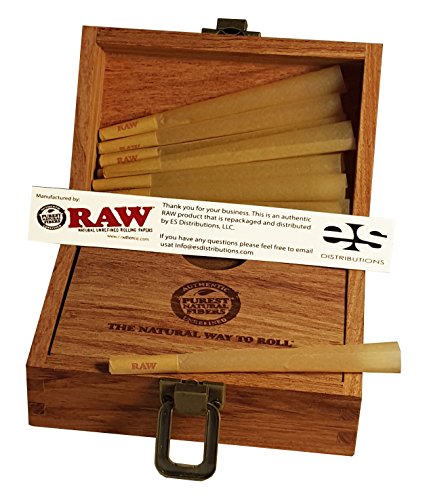 Raw classic king size pure hemp pre-rolled cones with f…
