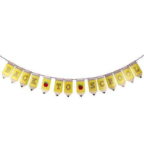 Back To School Banner Welcome Class Party Decorations Bunting