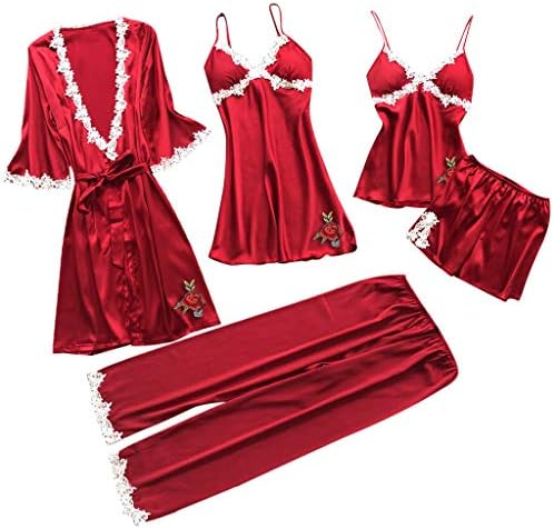 Women Lace Lingerie,Fitfulvan Sexy Nightwear Underwear Babydoll Sleepwear Dress 5PC Suit
