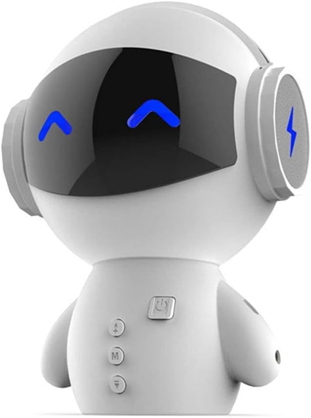 Cell Escape Wireless Stereo Mini Robot Smart Bluetooth Speaker with Power Bank -Supports TF and MP3 AUX (White)