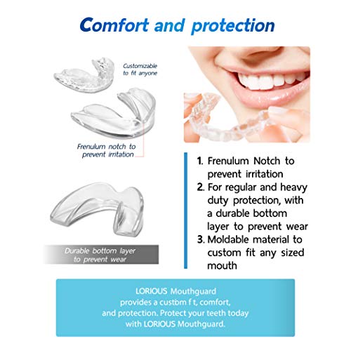 LORIOUS Mouthguard One Size Fits All Premium Set of 6 BPA Free