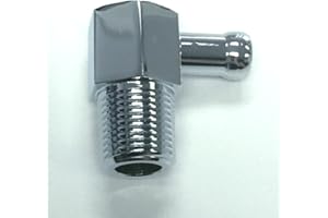 PIRATE MFG 90 Intake Vacuum Fitting 3/8" NPT & Hose, Chrome Alum.
